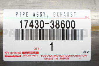 Toyota 1743038600 PIPE ASSY, EXHAUST, TAIL
