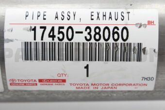 Toyota 1745038060 PIPE ASSY, EXHAUST, FRONT NO.2