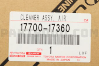 Toyota 1770017360 CLEANER ASSY, AIR