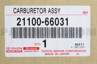 Toyota 2110066031 CARBURETOR ASSY