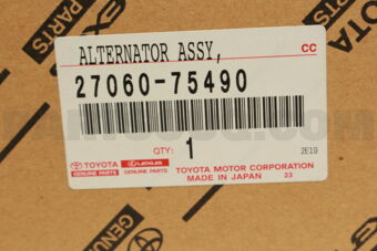 Toyota 2706075490 ALTERNATOR ASSY