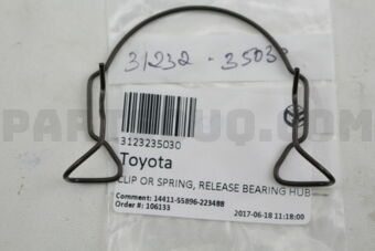 Toyota 3123235030 CLIP OR SPRING, RELEASE BEARING HUB