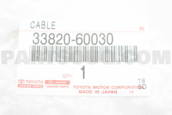 Toyota 3382060030 CABLE ASSY, TRANSMISSION CONTROL