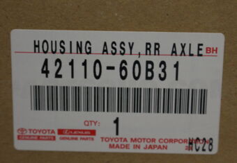 Toyota 4211060B31 HOUSING ASSY, REAR AXLE
