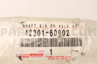 Toyota 4230160902 SHAFT, REAR AXLE, RH