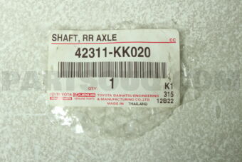 Toyota 42311KK020 SHAFT RR AXLE