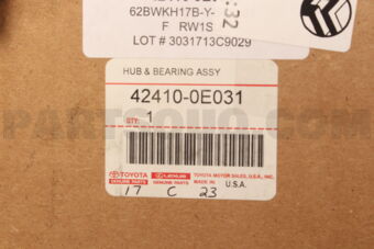 Toyota 424100E031 HUB & BEARING ASSY