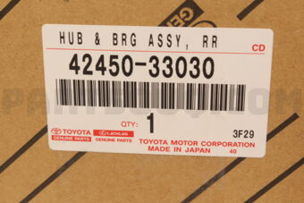 Toyota 4245033030 HUB & BEARING ASSY, REAR AXLE, RH