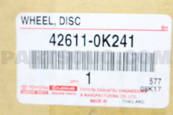 Toyota 426110K241 WHEEL, DISC
