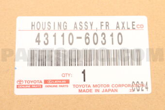 Toyota 4311060310 HOUSING ASSY, FRONT AXLE