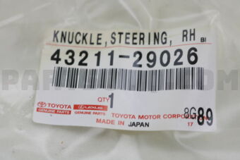 Toyota 4321129026 KNUCKLE, STEERING, RH