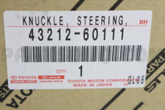 Toyota 4321260111 KNUCKLE, STEERING, LH