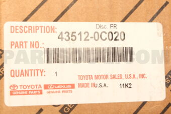 Toyota 435120C020 DISC, FRONT