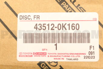Toyota 435120K160 DISC FR