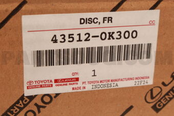 Toyota 435120K300 DISC FR