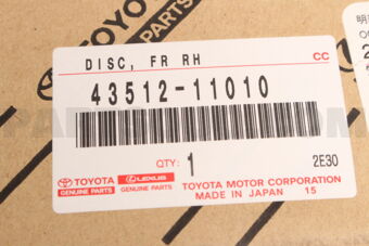 Toyota 4351211010 DISC, FR RH