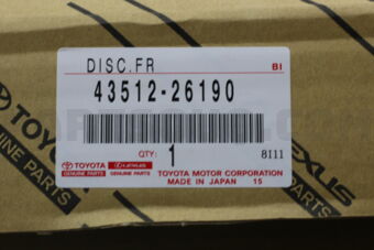Toyota 4351226190 DISC, FRONT