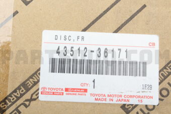 Toyota 4351236171 DISC, FRONT