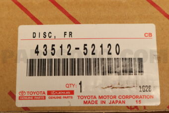 Toyota 4351252120 DISC, FRONT