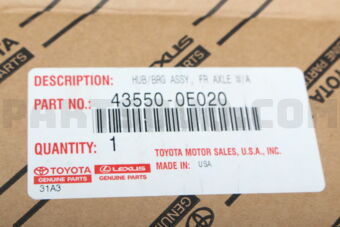 Toyota 435500E020 HUB & BEARING ASSY