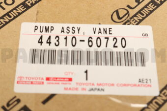 Toyota 4431060720 PUMP ASSY, VANE