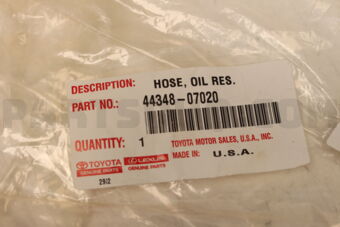 Toyota 4434807020 HOSE, OIL RESERVOIR TO PUMP, NO.1