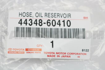 Toyota 4434860410 HOSE, OIL RESERVOIR TO PUMP, NO.1