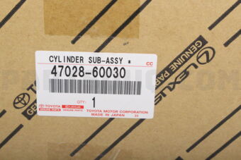 Toyota 4702860030 CYLINDER SUB-ASSY, BRAKE MASTER W/PLATE