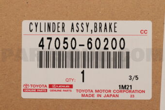 Toyota 4705060200 BRAKE BOOSTER ASSY, W/MASTER CYLINDER