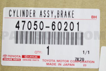 Toyota 4705060201 BRAKE BOOSTER ASSY, W/MASTER CYLINDER