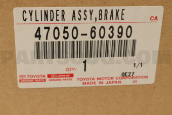 Toyota 4705060390 BRAKE BOOSTER ASSY, W/MASTER CYLINDER
