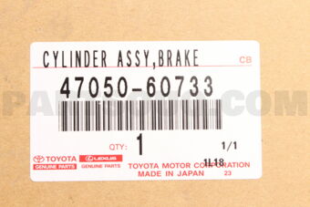 Toyota 4705060733 CYLINDER ASSY BRAKE