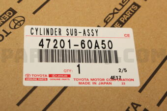 Toyota 4720160A50 CYLINDER SUB-ASSY, BRAKE MASTER