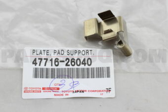 Toyota 4771626040 PLATE, PAD SUPPORT, NO.1(FOR FRONT DISC BRAKE)