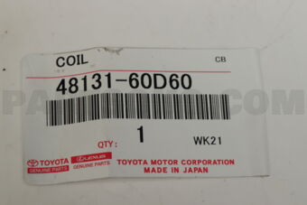 Toyota 4813160D60 SPRING, FRONT COIL, RH/LH