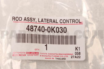 Toyota 487400K030 ROD ASSY, REAR LATERAL CONTROL