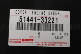 Toyota 5144133221 COVER, ENGINE UNDER