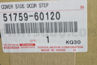 Toyota 5175960120 COVER, SIDE DOOR STEP PLATE, REAR LH