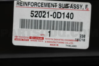Toyota 520210D140 REINFORCEMENT SUB-ASSY, FRONT BUMPER