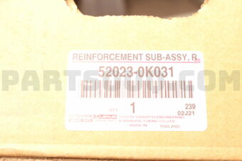 Toyota 520230K031 REINFORCEMENT SUB-AS