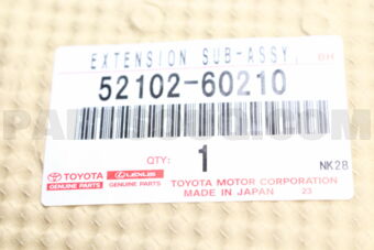 Toyota 5210260210 EXTENSION, FRONT BUMPER, RH