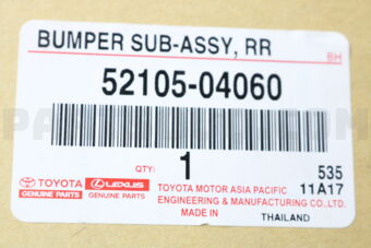 Toyota 5210504060 BAR, REAR BUMPER