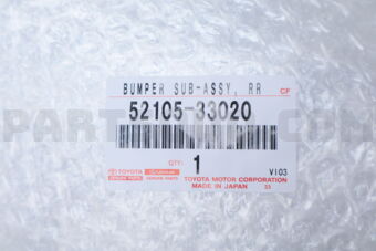 Toyota 5210533020 BUMPER SUB-ASSY RR