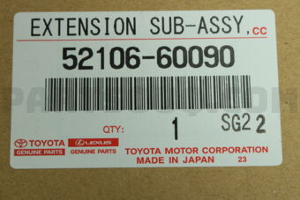 Toyota 5210660090 EXTENSION, REAR BUMPER, RH