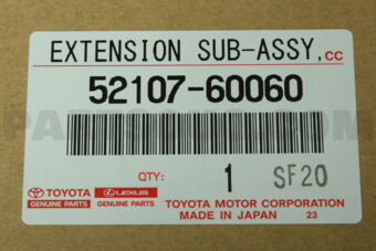 Toyota 5210760060 EXTENSION, REAR BUMPER, LH