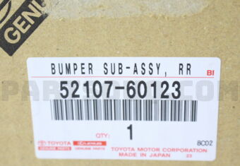 Toyota 5210760123 BUMPER SUB-ASSY, REAR LH