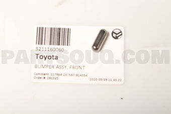 Toyota 5211160060 BUMPER ASSY, FRONT