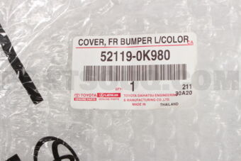 Toyota 521190K980 COVER, FRONT BUMPER