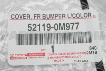 Toyota 521190M977 COVER FR BUMPER L/C