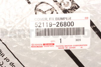 Toyota 5211926800 COVER, FRONT BUMPER